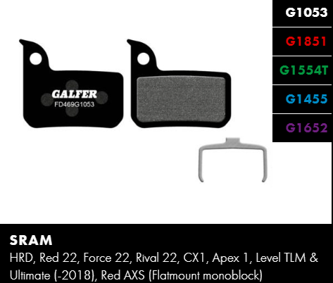 Вело спирачни накландки GALFER BIKE FD469G1053 PERFORMANCE Brake Pad