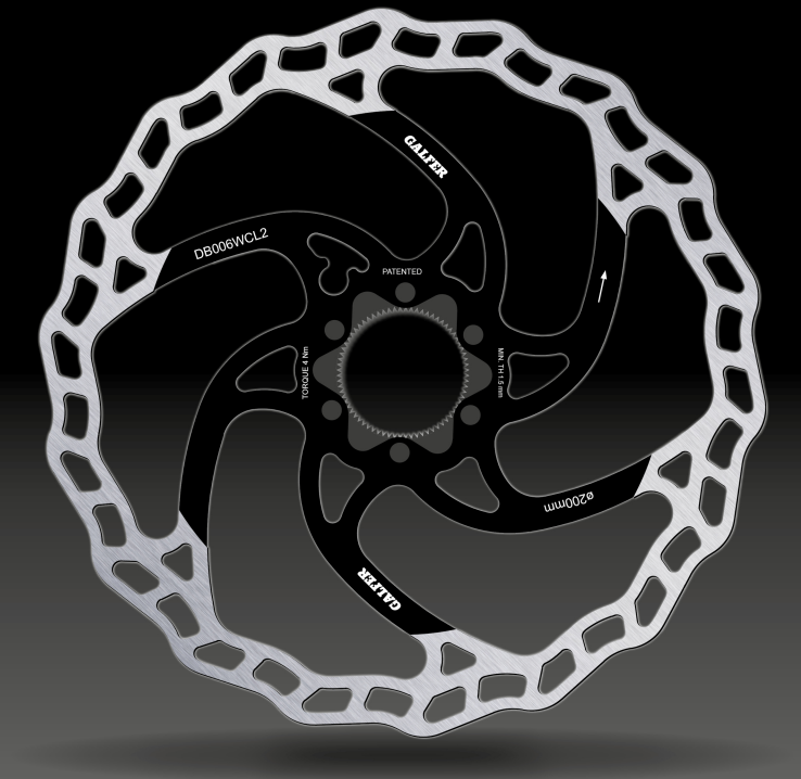 Вело спирачен диск GALFER BIKE DISC WAVE CENTER-LOCK SYSTEM Ø200X2.0MM Brake Disc