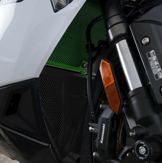 Протектор за генерация R&amp;G RACING Headpipe Grille Green Kawasaki Ninja 1000 SX