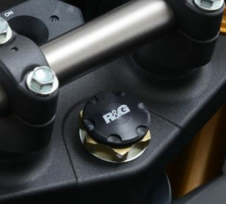 Тапа за трипътник R&amp;G RACING Black Stem Nut Top Yoke Honda CRF1000L Africa Twin