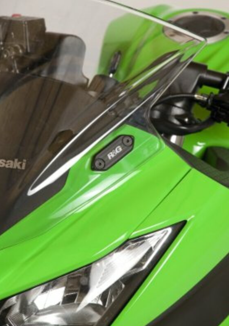 Плоча за огледала R&amp;G RACING Mirror Blanking Plate - Black Kawasaki Ninja 250/300