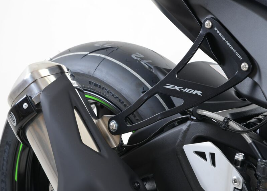 Комплект стойка за генерация R&amp;G RACING Rear Footrest Blanking Plate Kit Black Kawasaki ZX-10R 11-19