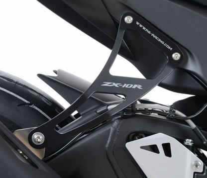 Комплект стойка за генерация R&amp;G RACING Rear Footrest Blanking Plate Kit Black Kawasaki ZX-10R 11-19