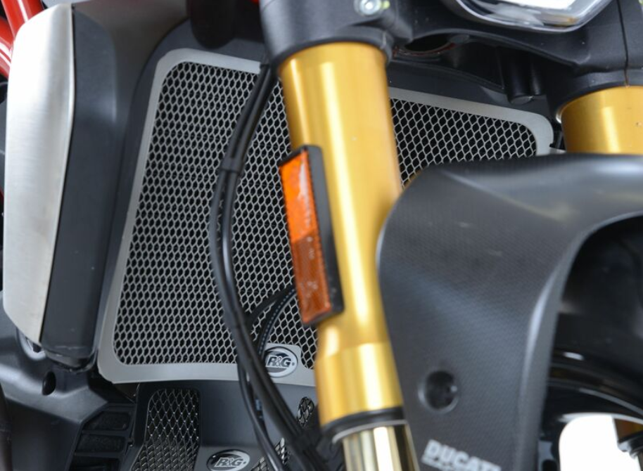 Протектор за радиатор R&amp;G Racing Aluminium Radiator guard Titanium - Ducati monster 1200 14-20