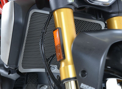 Протектор за радиатор R&amp;G Racing Aluminium Radiator guard Titanium - Ducati monster 1200 14-20