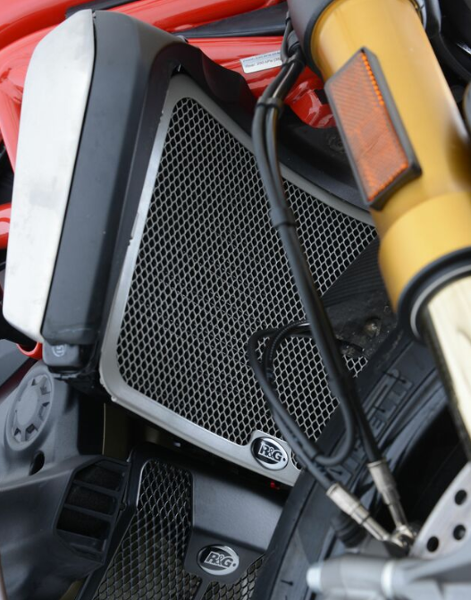 Протектор за радиатор R&amp;G Racing Aluminium Radiator guard Titanium - Ducati monster 1200 14-20