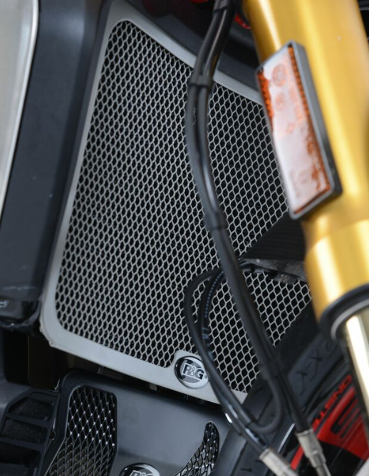 Протектор за радиатор R&amp;G Racing Aluminium Radiator guard Titanium - Ducati monster 1200 14-20