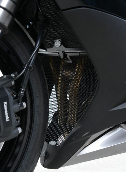 Протектор за генерация R&amp;G RACING Aluminium Downpipe grille - Black Kawasaki Z1000 SX 11-19