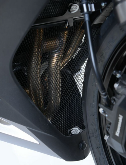 Протектор за генерация R&amp;G RACING Aluminium Downpipe grille - Black Kawasaki Z1000 SX 11-19