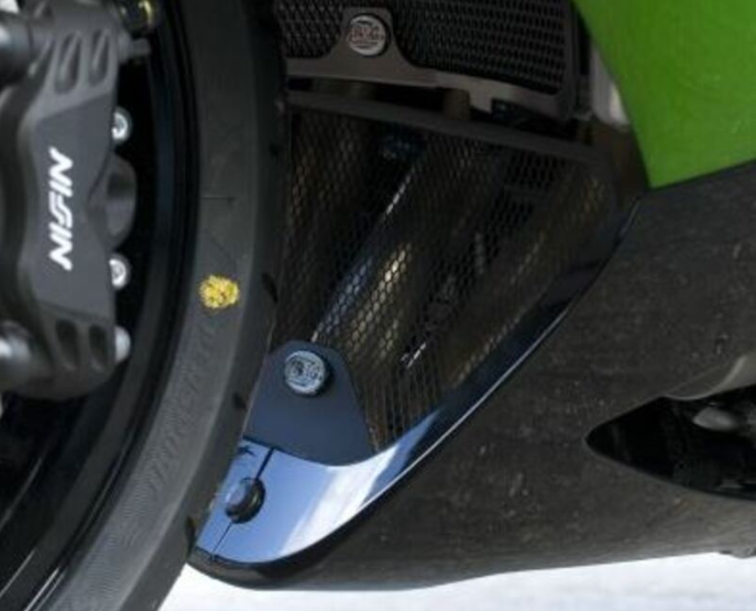 Протектор за генерация R&amp;G RACING Aluminium Downpipe grille - Black Kawasaki ZZR1400 06-19
