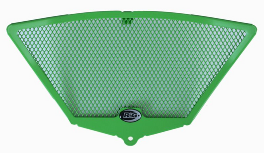 Протектор за генерация R&amp;G Racing Aluminium Headpipe grille - Green Kawasaki ZX10R 11-18