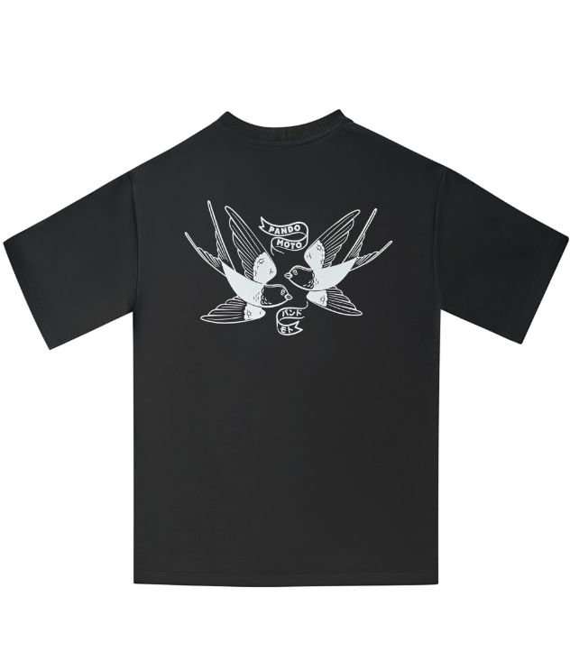 Тениска PANDO MOTO LUKE TOKYO BLACK – Oversized