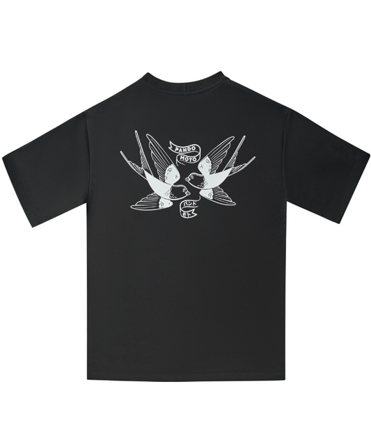 Тениска PANDO MOTO LUKE TOKYO BLACK – Oversized