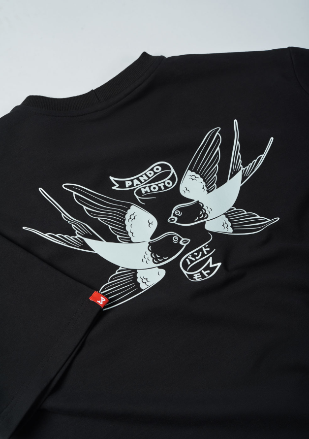 Тениска PANDO MOTO LUKE TOKYO BLACK – Oversized
