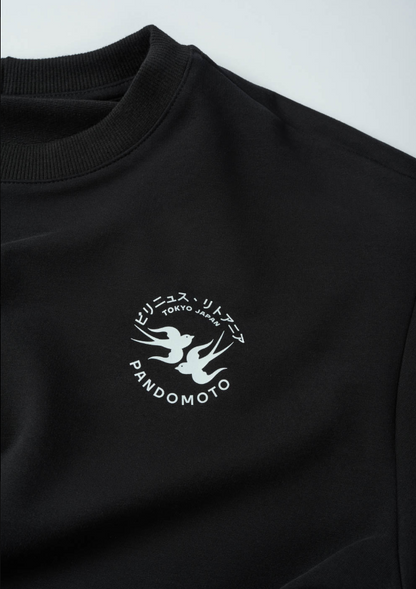 Тениска PANDO MOTO LUKE TOKYO BLACK – Oversized