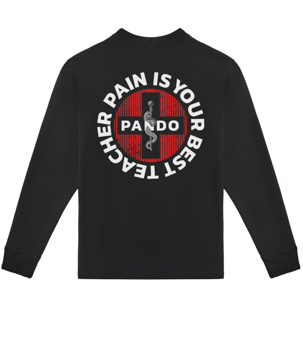 Тениска с дълъг ръкав PANDO MOTO TOMMY PAIN BLACK - Oversized