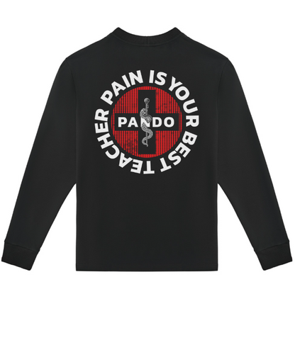Тениска с дълъг ръкав PANDO MOTO TOMMY PAIN BLACK - Oversized
