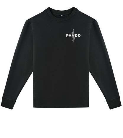 Тениска с дълъг ръкав PANDO MOTO TOMMY PAIN BLACK - Oversized