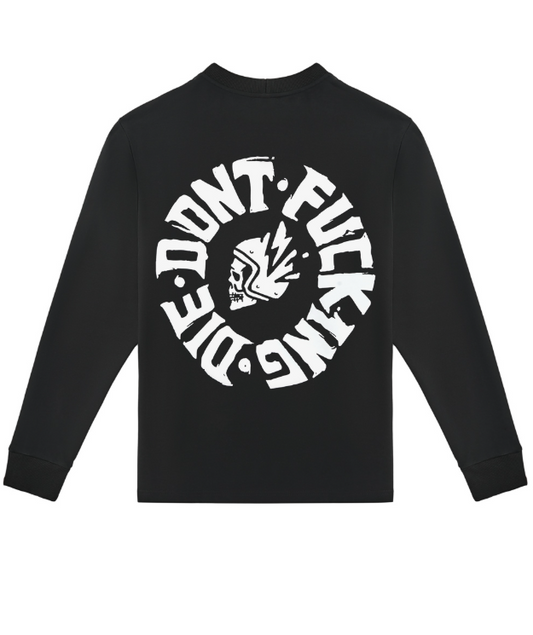 Тениска с дълъг ръкав PANDO MOTO TOMMY DON’T DIE BLACK - Oversized
