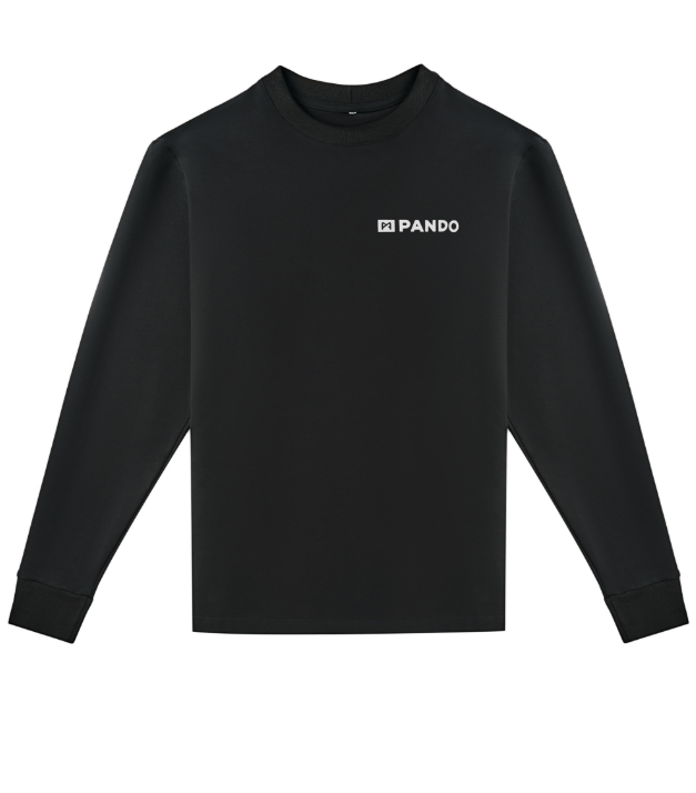 Тениска с дълъг ръкав PANDO MOTO TOMMY DON’T DIE BLACK - Oversized