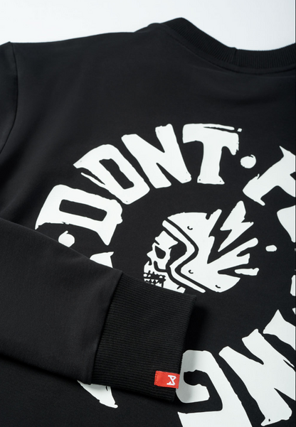 Тениска с дълъг ръкав PANDO MOTO TOMMY DON’T DIE BLACK - Oversized