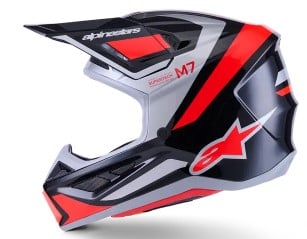 Мотокрос каска ALPINESTARS SM7 RISE BLK/RD/SILV