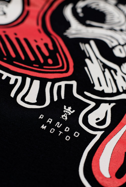 Тениска PANDO MOTO MIKE RED SKULL 1 - Regular Fit