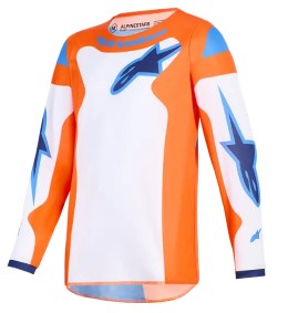 Детско мотокрос джърси Alpinestars FLUID GRID ORAN/BLUE