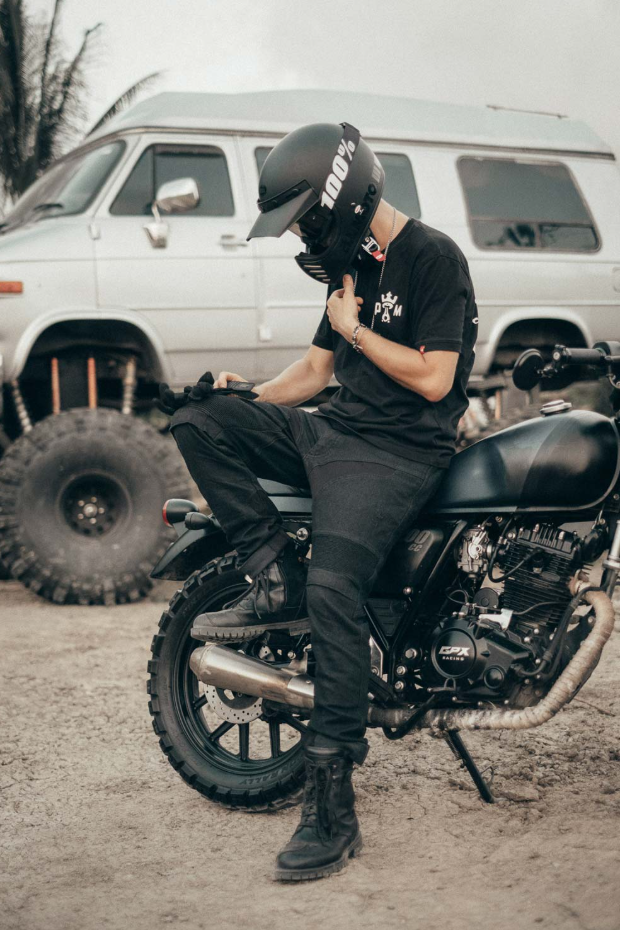 Мото дънки PANDO MOTO KARLDO SLIM BLACK - Men Slim-Fit Cordura®