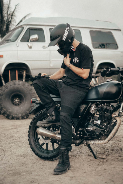 Мото дънки PANDO MOTO KARLDO SLIM BLACK - Men Slim-Fit Cordura®