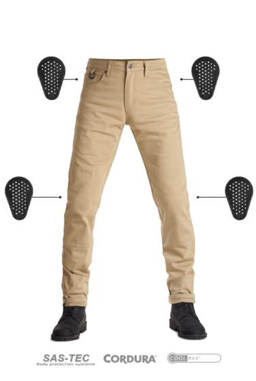 Мото дънки PANDO MOTO ROBBY BEIGE - Slim-fit Cordura® - LONG
