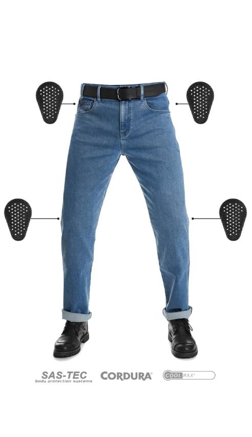 Мото дънки PANDO MOTO JAMES REGULAR BLUE - CORDURA® - SHORT