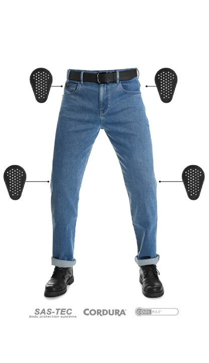 Мото дънки PANDO MOTO JAMES REGULAR BLUE - CORDURA® - SHORT