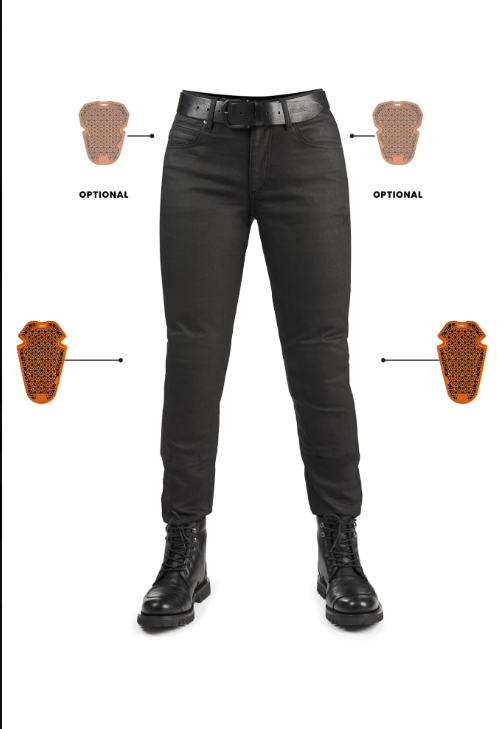 Дамски мото дънки PANDO MOTO LORICA BLACK A - Slim Fit Cordura® - SHORT
