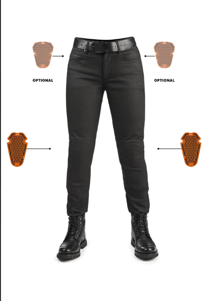 Дамски мото дънки PANDO MOTO LORICA BLACK A - Slim Fit Cordura® - LONG