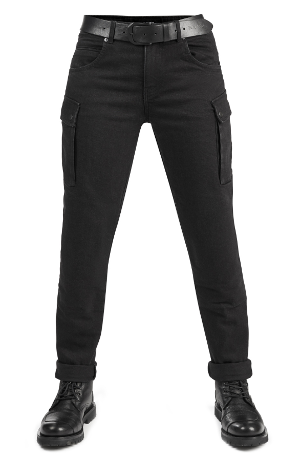 Дамски мото дънки PANDO MOTO MILA CARGO BLACK Chino Style Cordura® - LONG