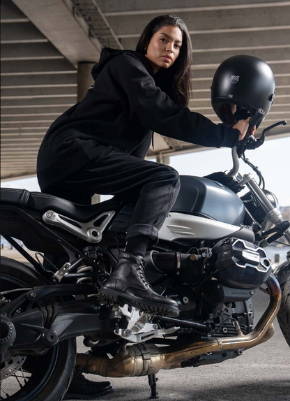 Дамски мото дънки PANDO MOTO MILA CARGO BLACK Chino Style Cordura®
