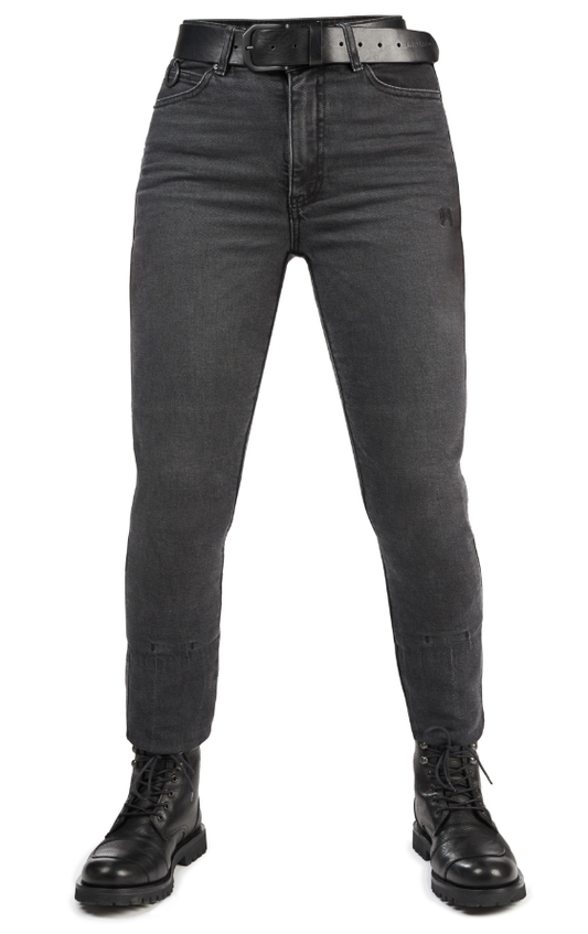 Дамски мото дънки PANDO MOTO Kaya Slim Grey - Slim-Fit Armalith® - LONG