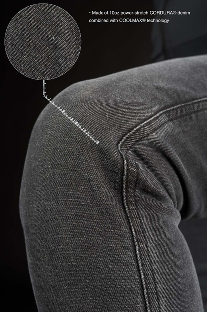 Дамски мото дънки PANDO MOTO Kaya Slim Grey - Slim-Fit Armalith® - LONG
