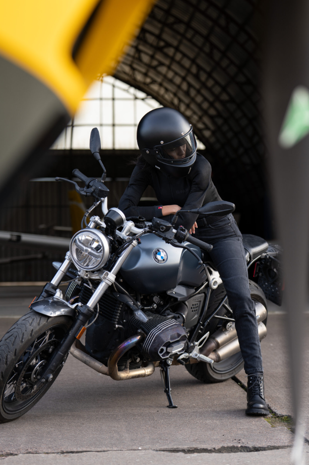 Дамски мото дънки PANDO MOTO Kaya Slim Grey - Slim-Fit Armalith® - LONG