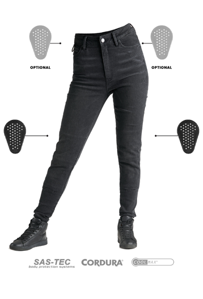 Дамски мото дънки PANDO MOTO KUSARI COR 01 - Skinny-Fit Cordura® - SHORT