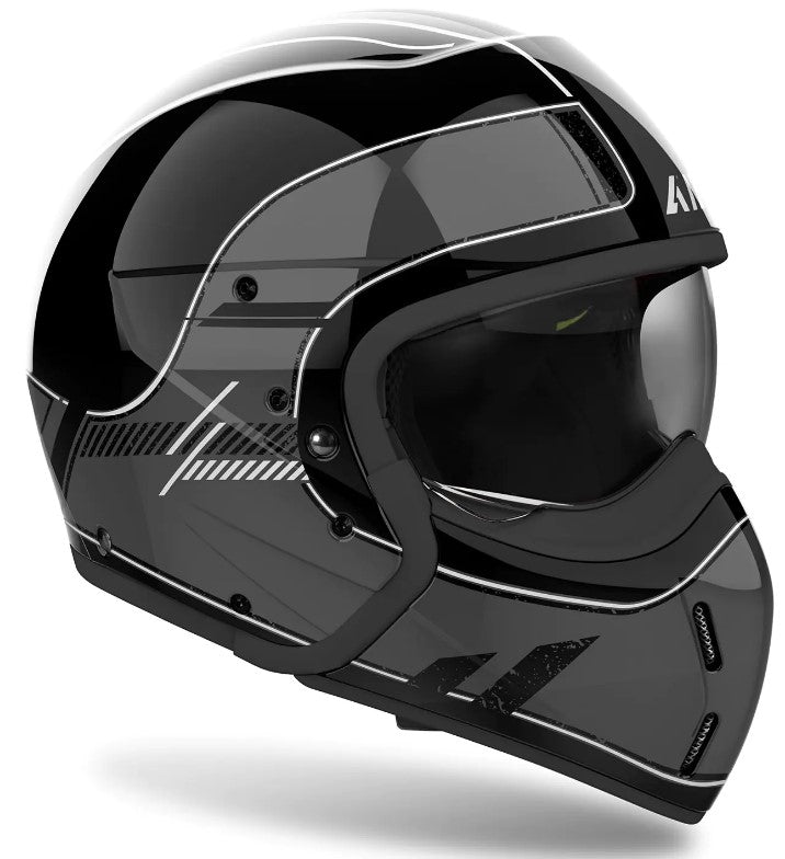 Kаска за скутер AIROH Raster Dark Grey Gloss