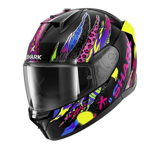 Каска SHARK D-SKWAL 3 FAWN BLACK/PURPLE/YELLOW