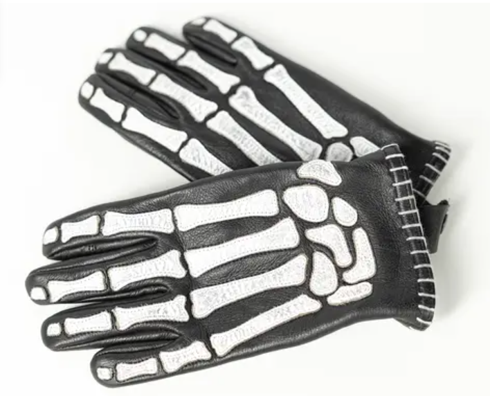 Кожени ръкавици JOHN DOE SKELETOR LEATHER BLACK/WHITE