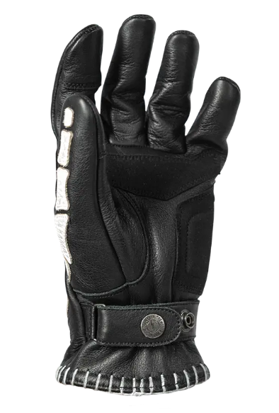 Кожени ръкавици JOHN DOE SKELETOR LEATHER BLACK/WHITE