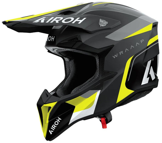 Мотокрос каска AIROH WRAAAP Conquer Yellow Matt