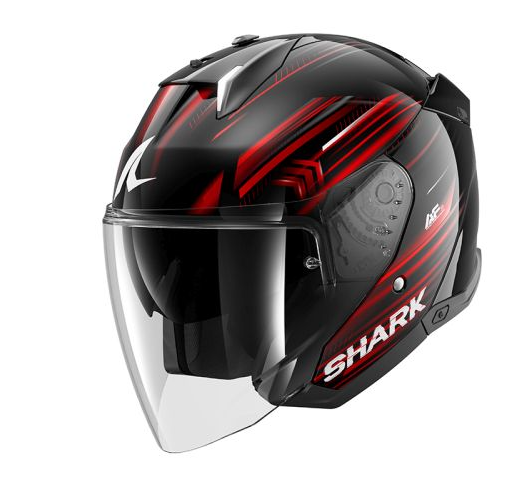 Каска за скутер SHARK SKWAL i3 JET LIGHT-BLUR BLACK/RED