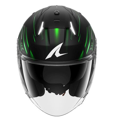 Каска за скутер SHARK SKWAL i3 JET LIGHT-BLUR MAT BLACK/GREEN