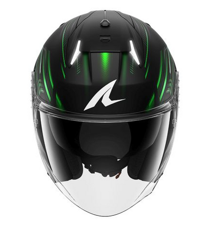 Каска за скутер SHARK SKWAL i3 JET LIGHT-BLUR MAT BLACK/GREEN