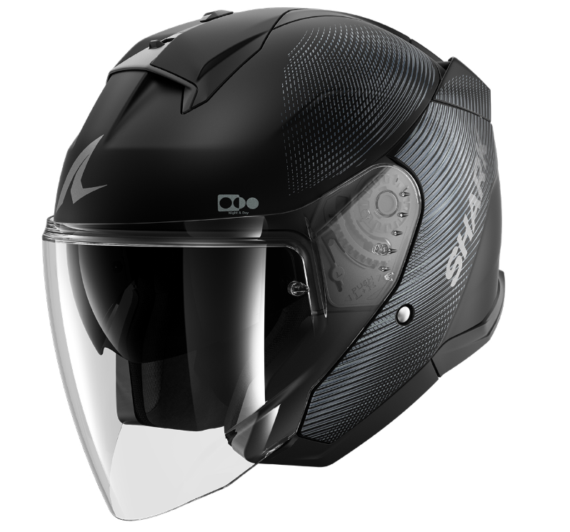 Каска за скутер SHARK SKWAL i3 JET SP LYNE MAT BLACK/GREY